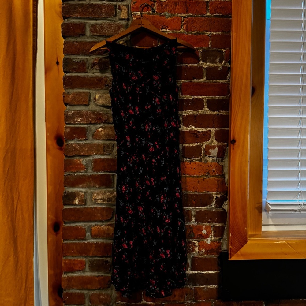 1999 y2k Ralph Lauren Floral Black Midi dress - Picture 6 of 8